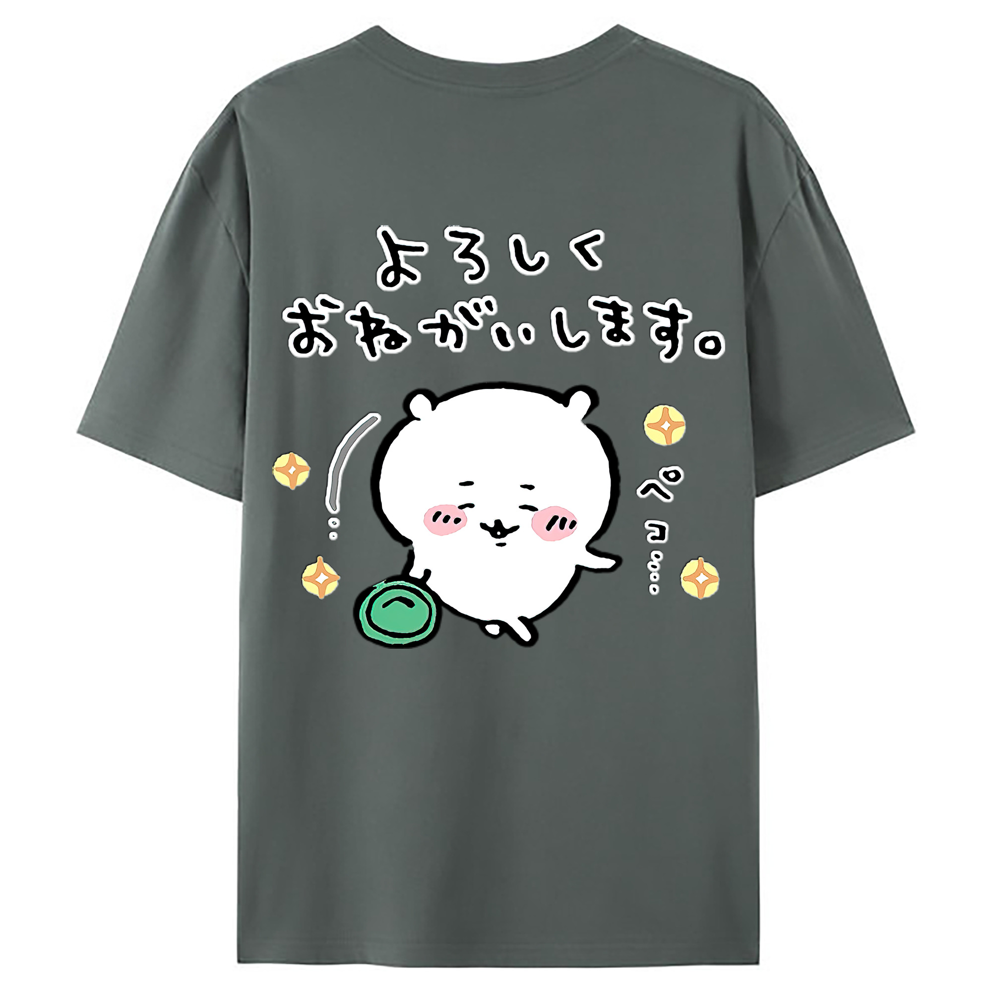 （画像用） ちいかわ ちいかわ Chii-kawa chiikawa 綿100％ メンズ半袖Tシャツ（バックプリント） 通気性